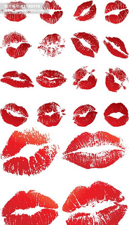 美女性嘴唇印口红图片矢量素材
