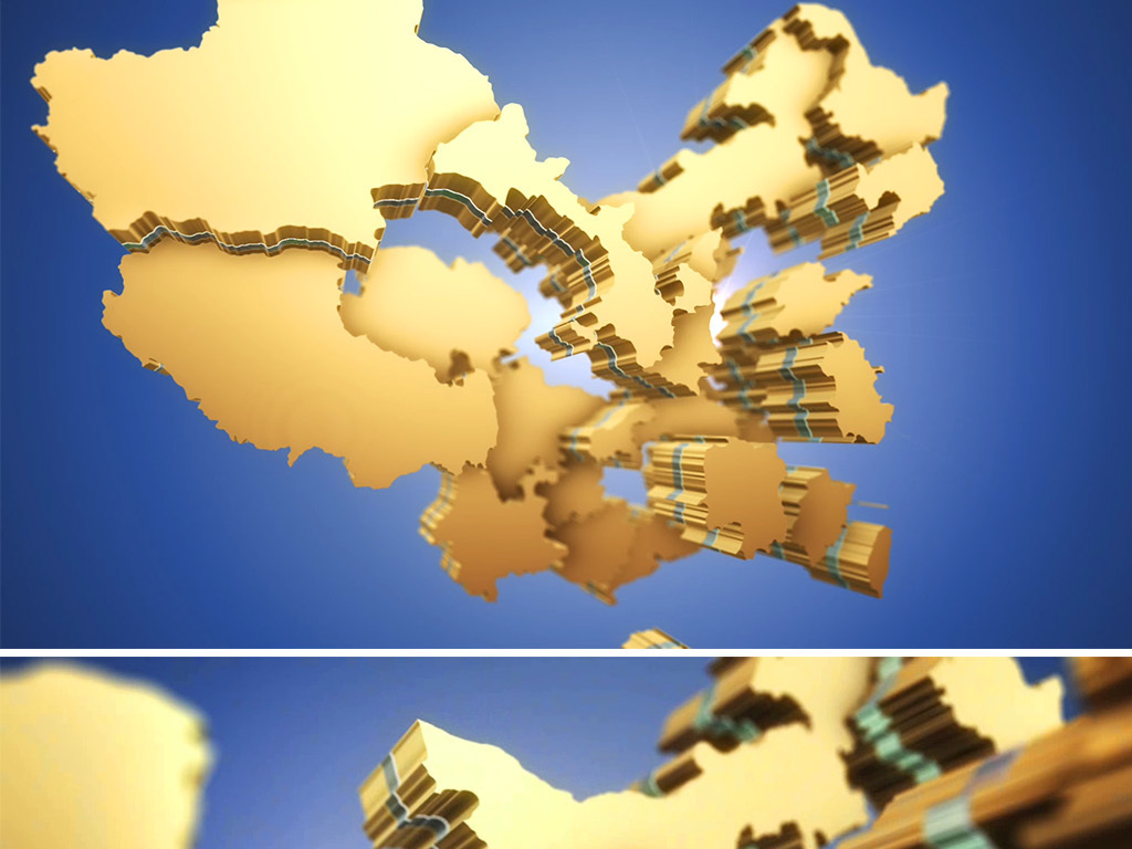 3D立体动感中国地图全图视频PPT模板