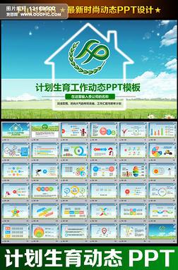 人口与计划生育年终工作总结ppt模板背景