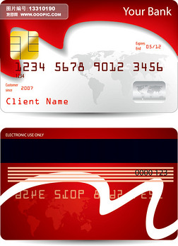 红色时尚银行卡模板设计