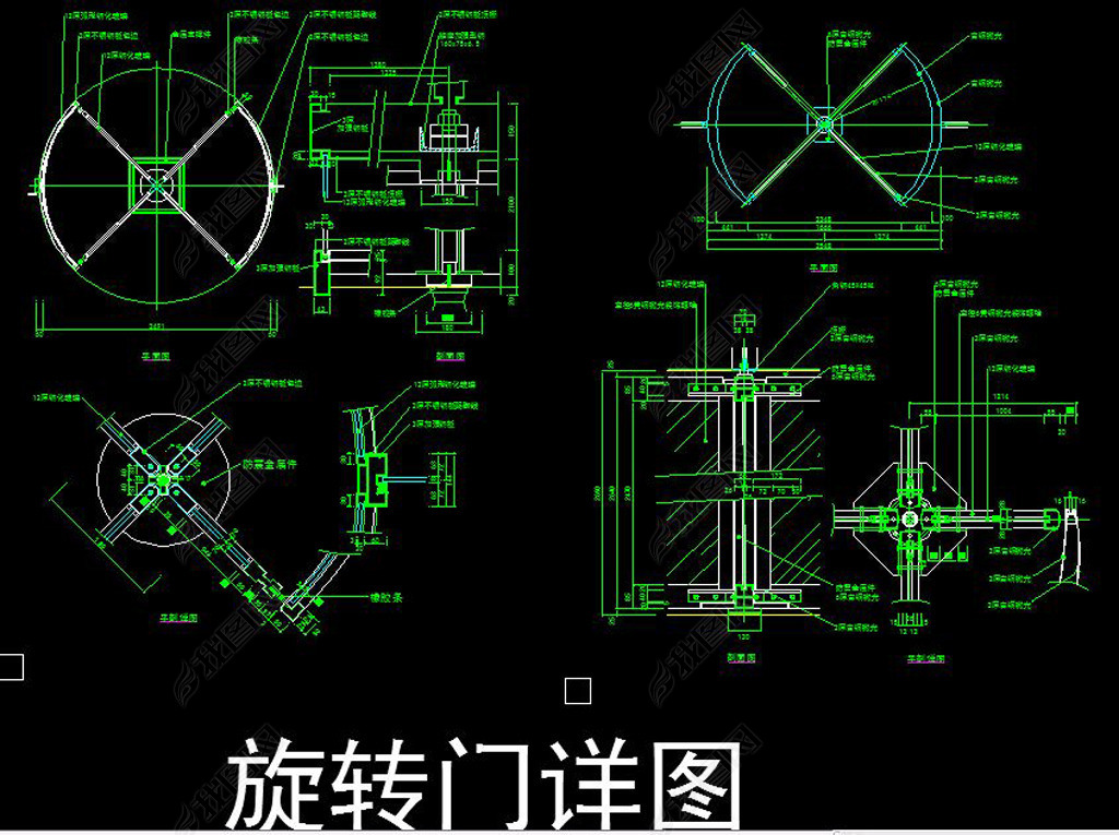 CAD旋转门详图