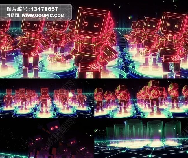 3D动感机器人开场舞蹈视频