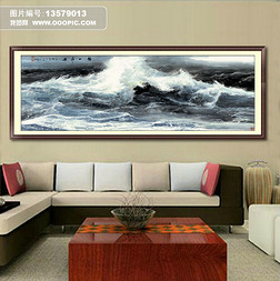 中式工笔国画山水风景装饰画