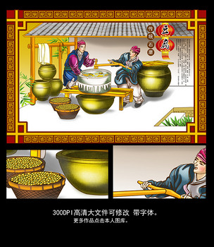 古代豆腐制作工艺图展板