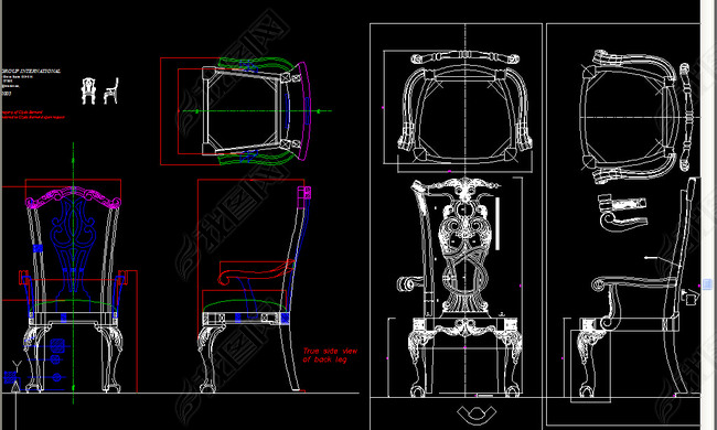 椅子cad三视图