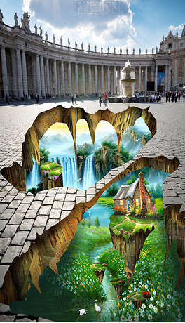 3d立体画地板地贴