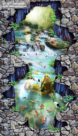 户外街头巨幅3d立体画街头公园地画