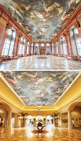 欧式豪华天顶壁画(超高清分辨率天顶)