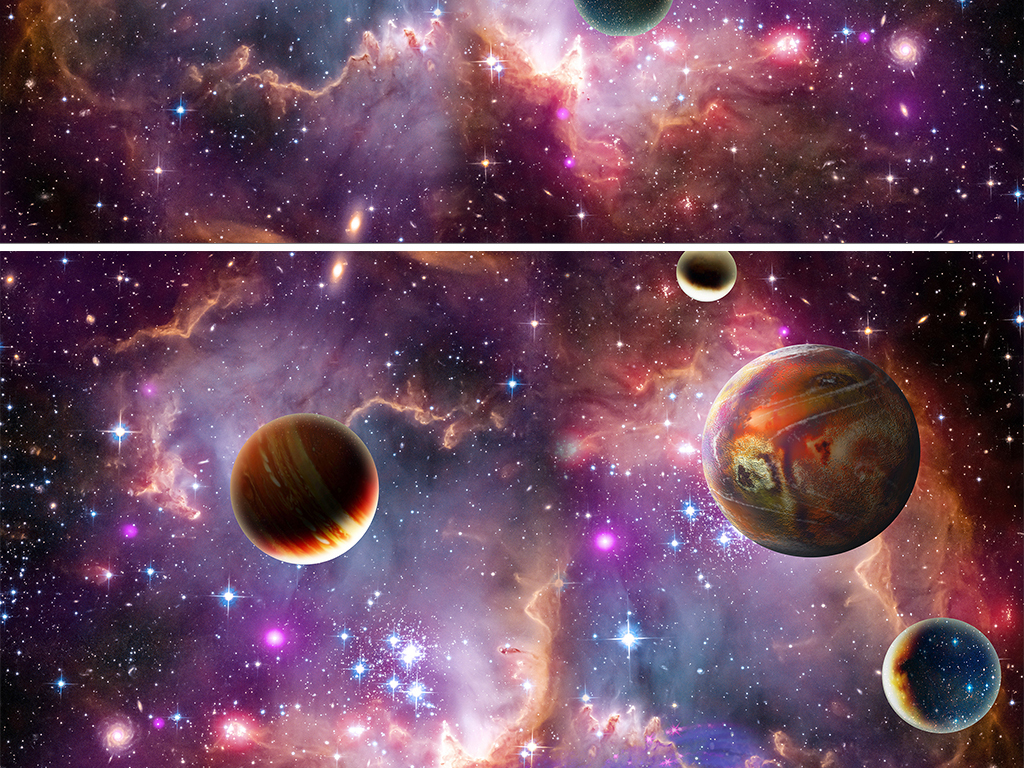 宇宙星空银河系3D立体画地板地砖