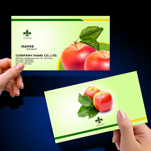 水果苹果名片模版设计
