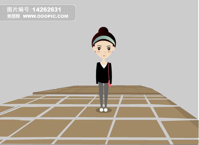 原创女孩来回走动画flash版权可商用