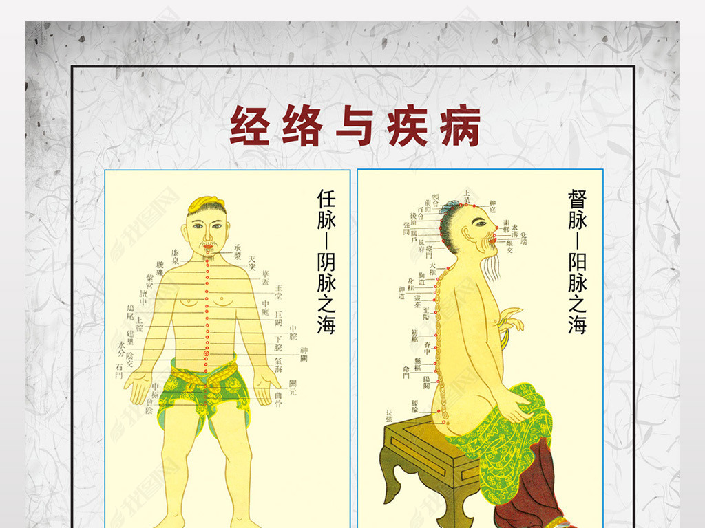 原创经络与疾病中医展板版权可商用
