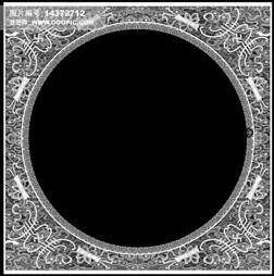 仿古花边边框cad图库|浮雕灰度图边框