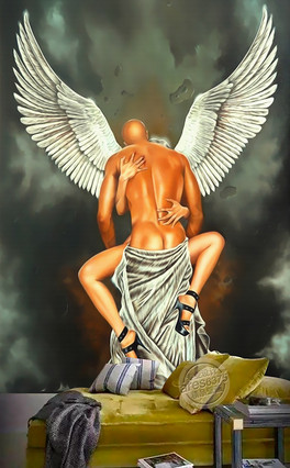 angel wings background wall 334