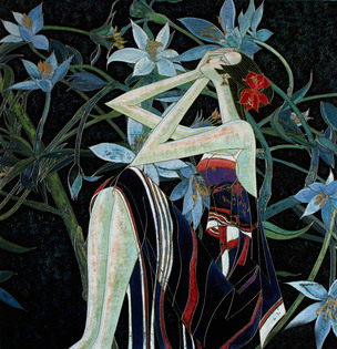 重彩少数民族油画装饰画