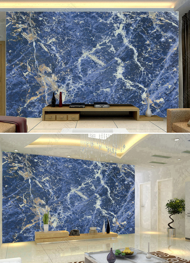蓝宝石电视背景墙