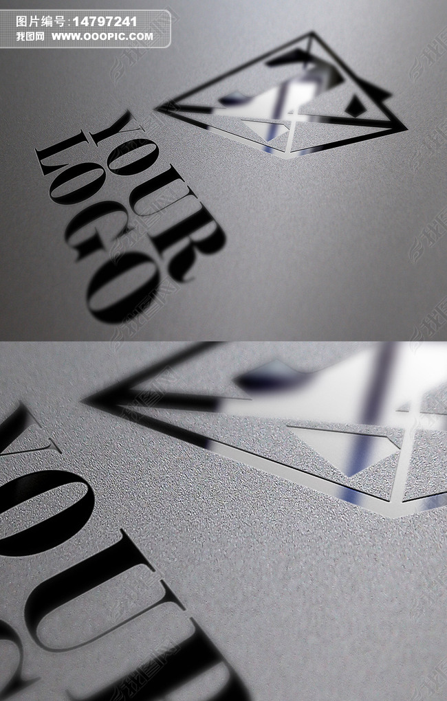 原创黑色磨砂底过uv压痕logo智能psd模板