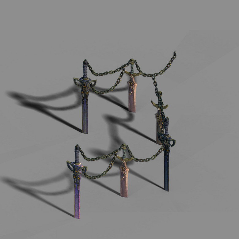 剑铁链3d模型