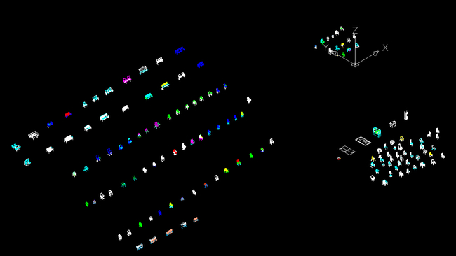 cad图库 全屋定制cad图纸 cad图纸 > 多种三维立体椅子cad图库 素材