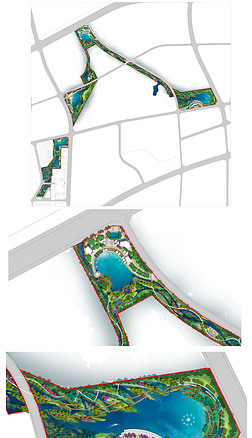 滨水广场景观psd分层平面图