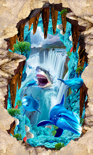 海底世界3d立体画地板户外地画