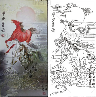 平步青云雕花图案cad|平步青云