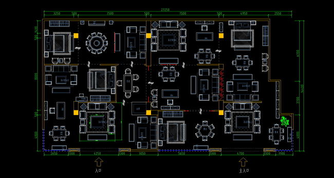 红木家具专卖店cad平面图