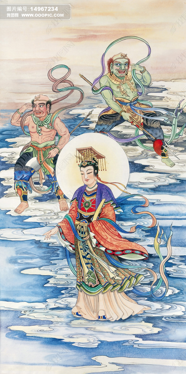 原创天上圣母妈祖出巡图