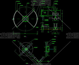 旋转门CAD平面图