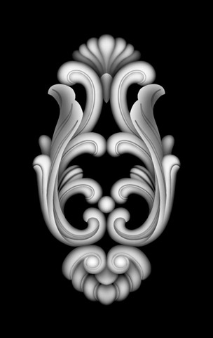 精雕图灰度图沙发洋花欧花贴花角花挂坠4
