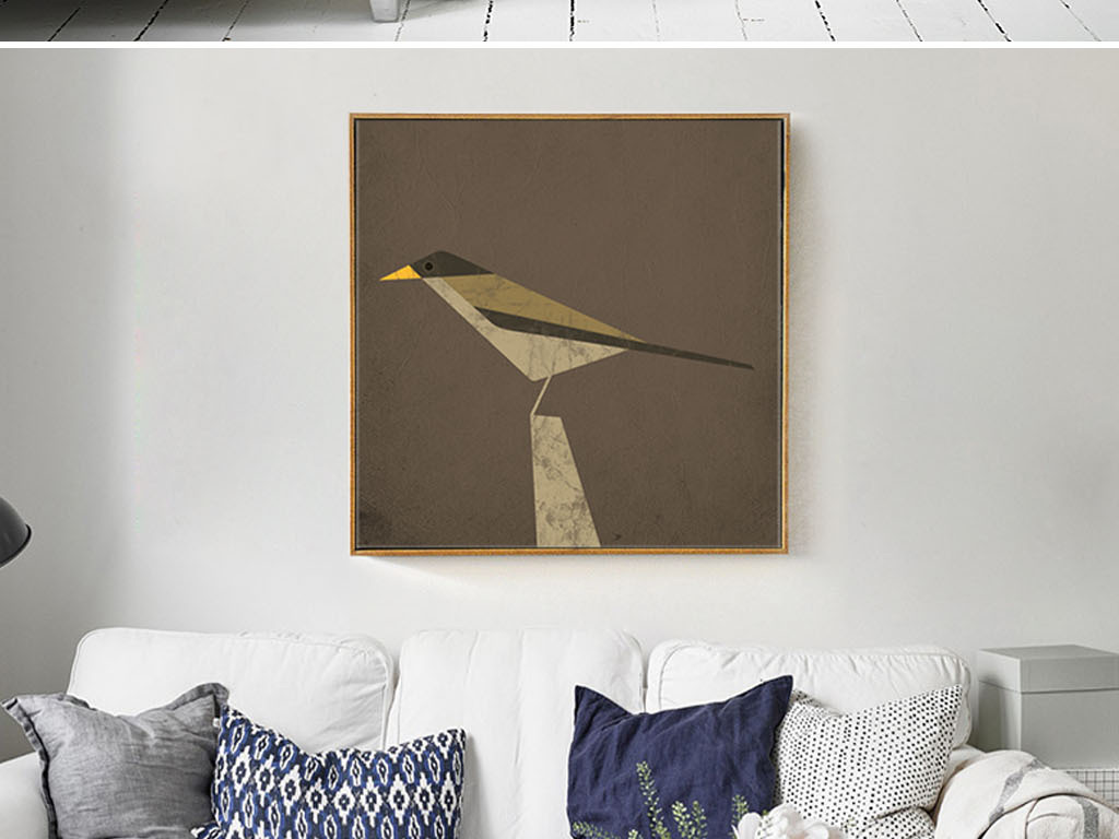 北欧风格简约手绘灵动小鸟装饰画图片设计素材_高清模板下载(31.