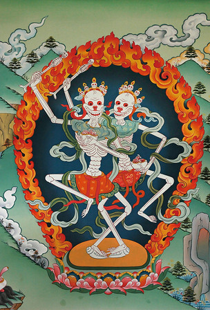 尸林怙主尸陀林主唐卡