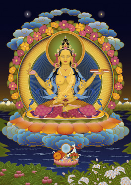 佛唐卡高清普贤王如来双修唐卡高清唐卡白度母装饰画壁画背景画文殊