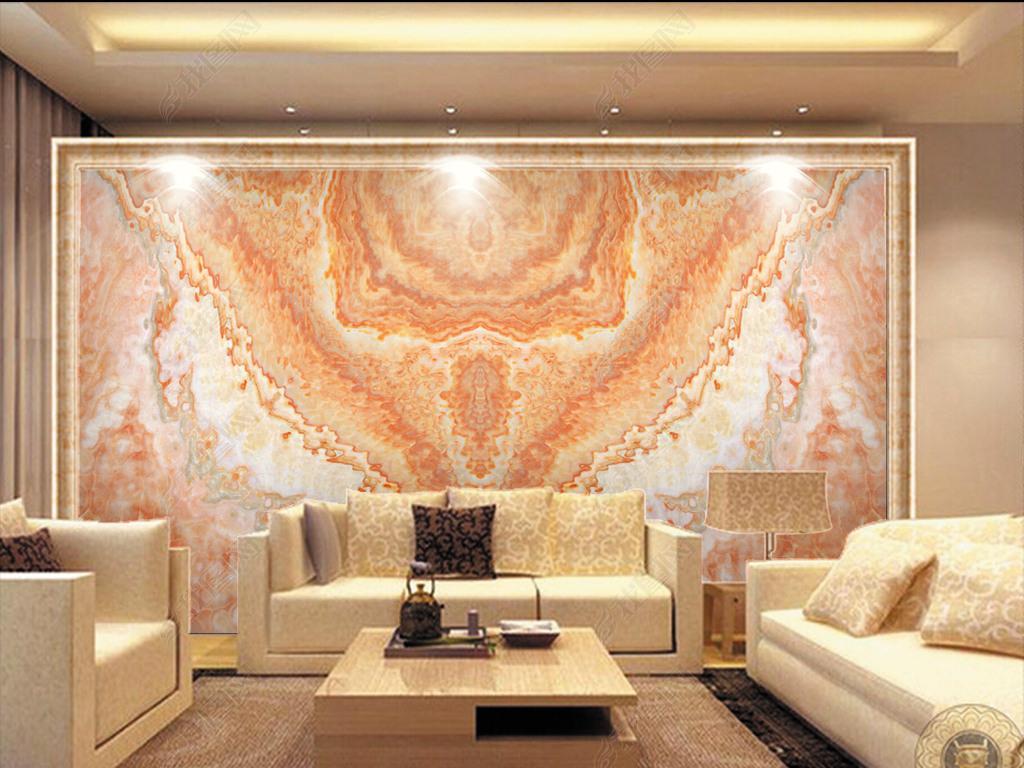 原创高清红龙玉石背景画大板背景墙