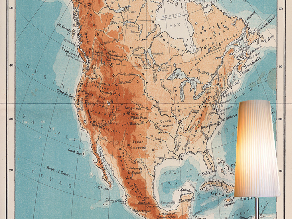 南美洲地图海水陆地英文简约时尚背景墙