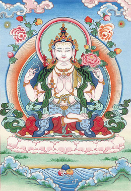 佛母唐卡装饰画唐卡黄财神唐卡金刚手菩萨高清大图唐卡多杰雄登皈依境