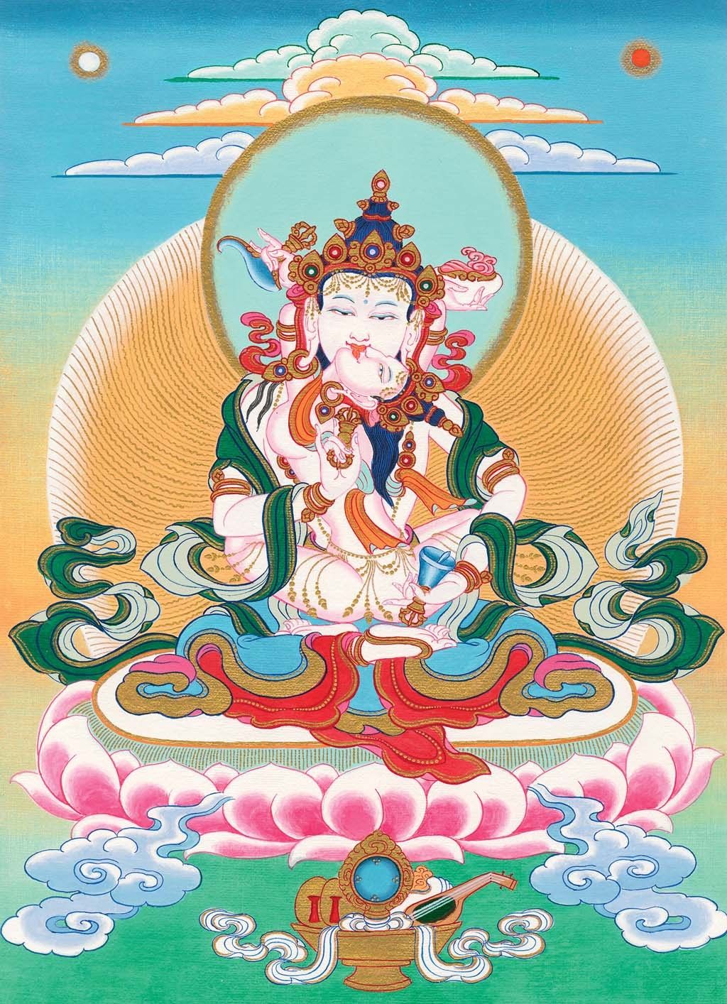 原创唐卡金刚萨埵菩萨双修版权可商用