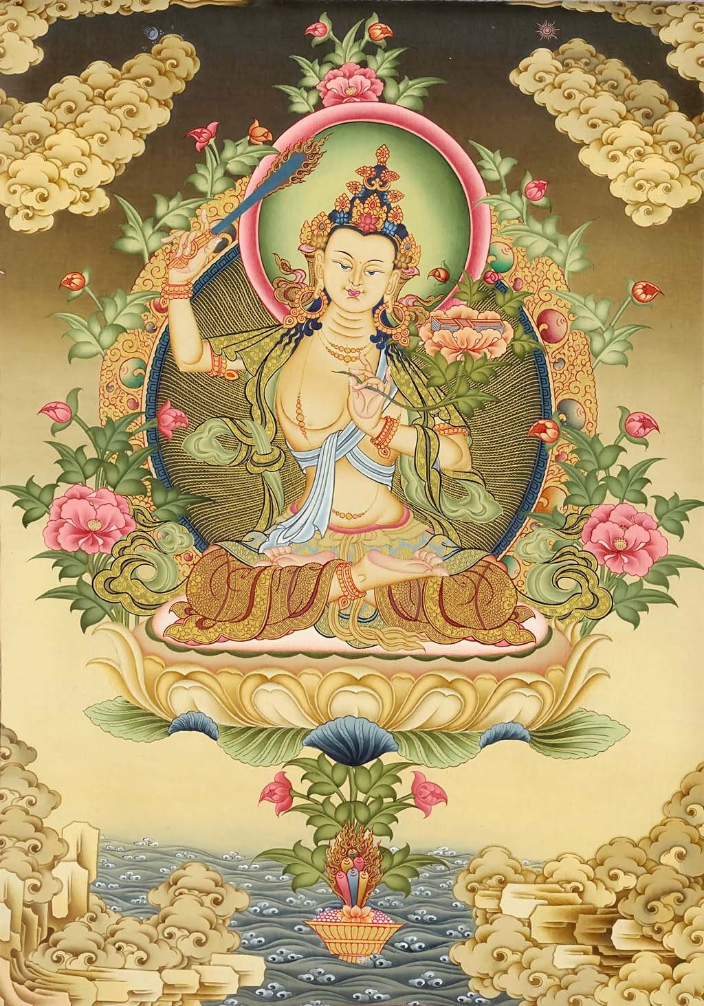 金色文殊菩萨唐卡素材简介我图网提供金色文殊菩萨唐卡下载,您当前