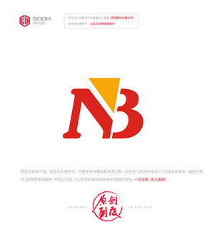 原创nblogo旗帜引领logo设计