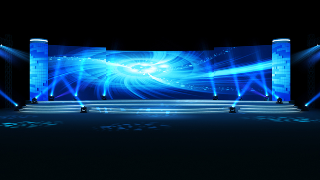 蓝颁奖晚宴年会论坛舞美效果图3d模型下载图片设计素材-高清模板(25.