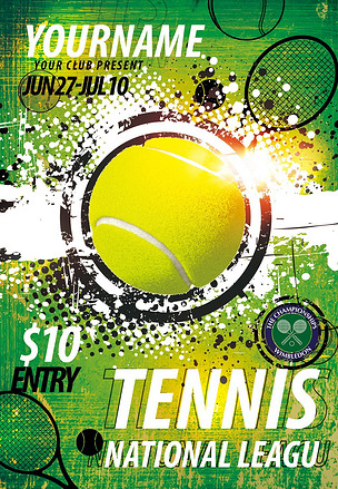 超酷个性创意网球宣传海报psd模板素材