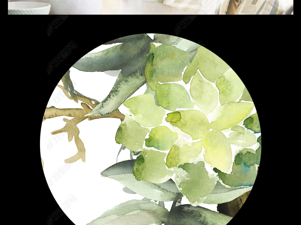 高清小清新水彩淡雅森系装饰画照片墙