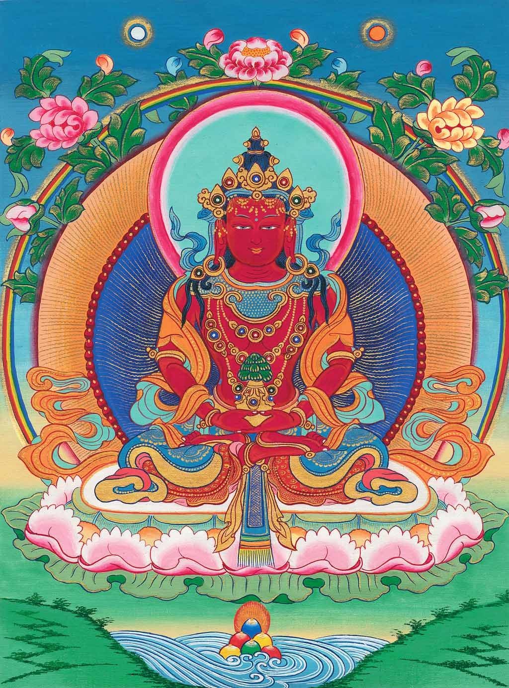 原创唐卡无量寿佛