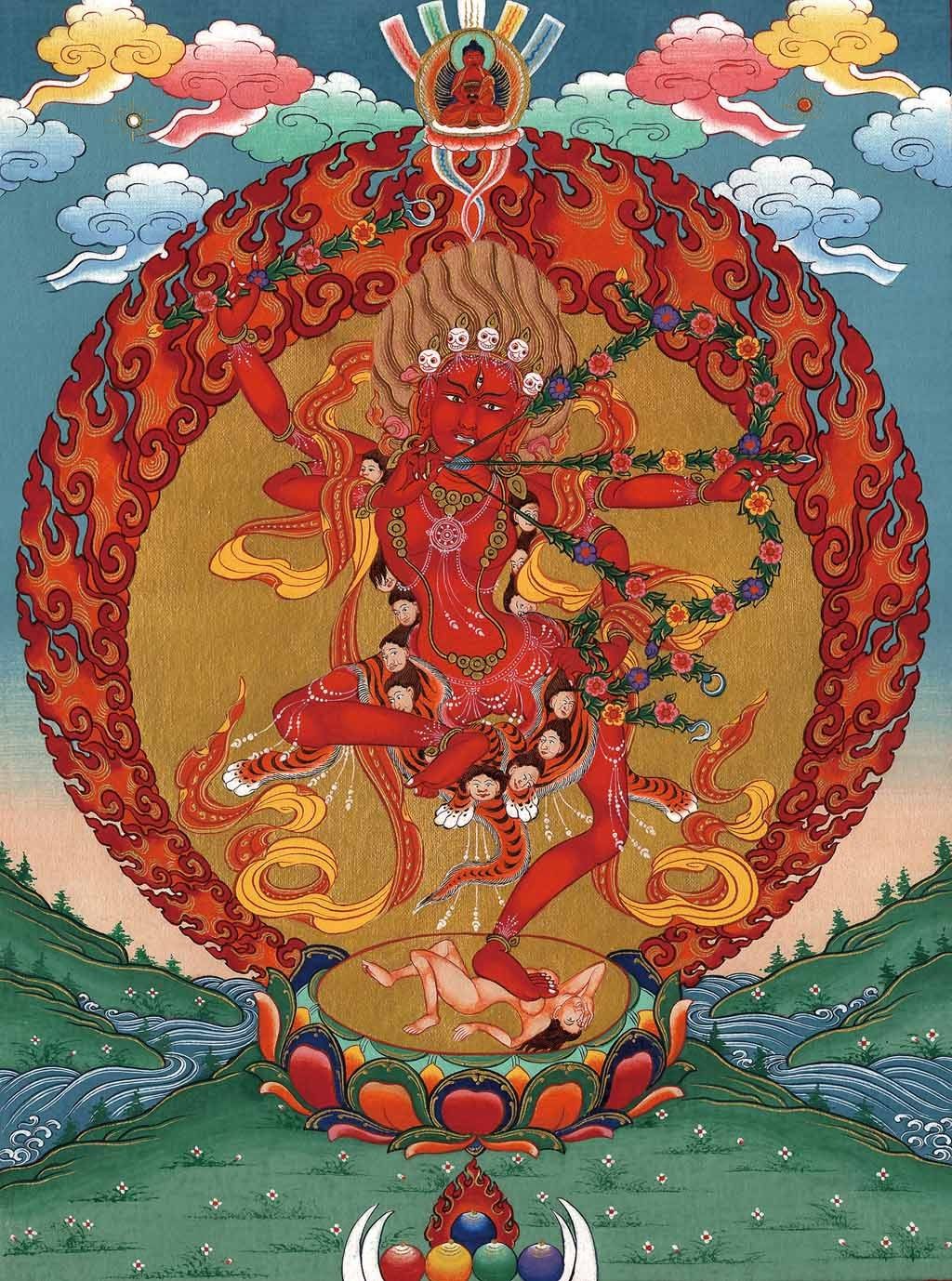 唐卡作明佛母怀柔佛母咕噜咕咧佛母