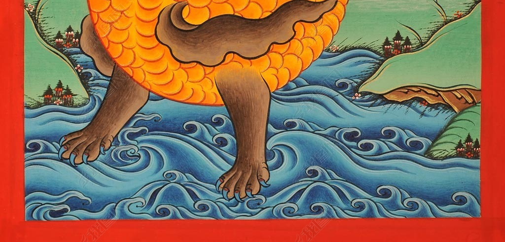 高清唐卡八吉祥金鱼