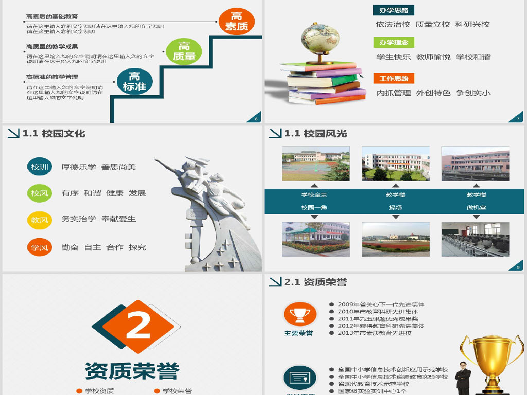 学校简介中小学文明校园评优自评报告PPT