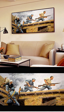 抗日战争八路军人物装饰画