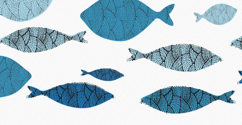 北欧简约创意海洋蓝色鱼儿系列图片设计素材-高清模板下载(32.