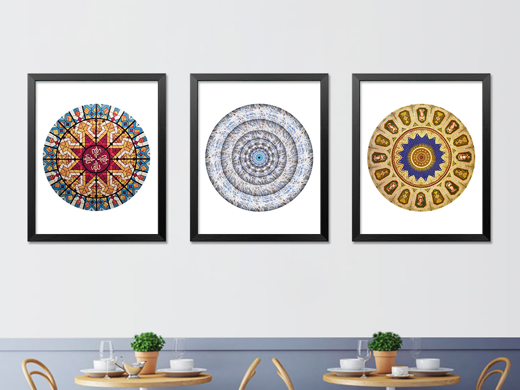 圆形创意抽象图案无框画装饰画