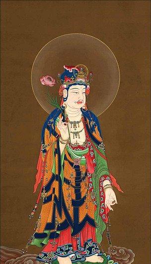 高清大势至菩萨玄关装饰画背景画